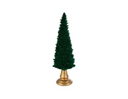 Alberello di Natale decorativo da appoggio in resina con forma a spirale, interamente rivestito in morbido velluto