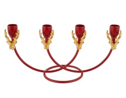 Candelabro natalizio a 4 fiamme in metallo 30x11x14 cm – Decorazione Natalizia Le Stelle su Bomboniere Dolci Emozioni