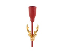 Portacandele moderno a stelo singolo in metallo rosso diametro 9 x h 32,5 cm – Decorazione Natalizia Le Stelle su Bomboniere Dolci Emozioni