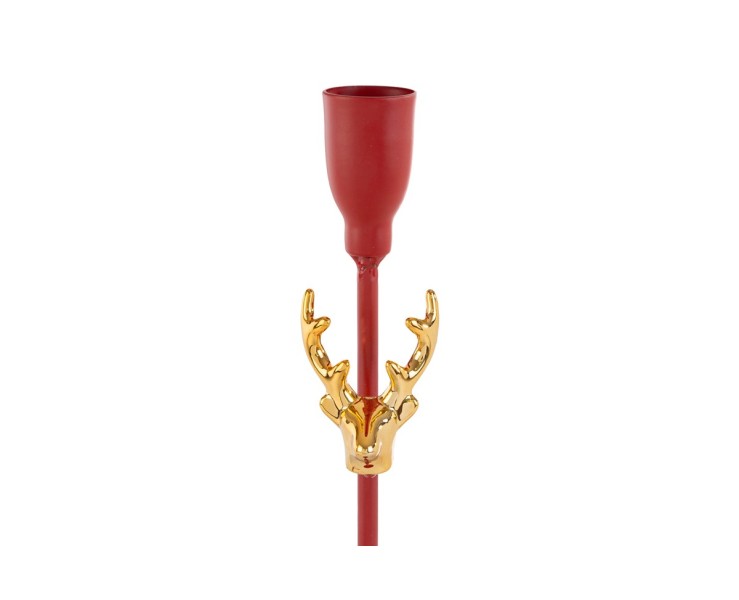 Portacandele moderno a stelo singolo in metallo rosso diametro 9 x h 32,5 cm – Decorazione Natalizia Le Stelle su Bomboniere Dolci Emozioni