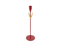 Portacandele moderno a stelo singolo in metallo rosso diametro 9 x h 32,5 cm – Decorazione Natalizia Le Stelle su Bomboniere Dolci Emozioni