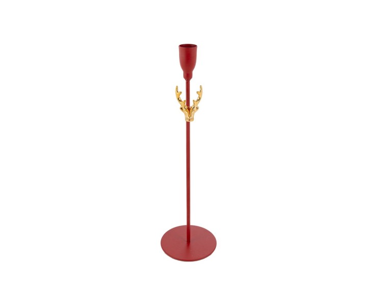 Portacandele moderno a stelo singolo in metallo rosso diametro 9 x h 32,5 cm – Decorazione Natalizia Le Stelle su Bomboniere Dolci Emozioni