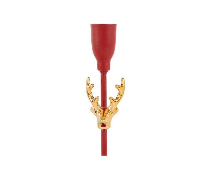 Portacandele moderno a stelo singolo in metallo rosso diametro 9 x h 19 cm – Decorazione Natalizia Le Stelle su Bomboniere Dolci Emozioni