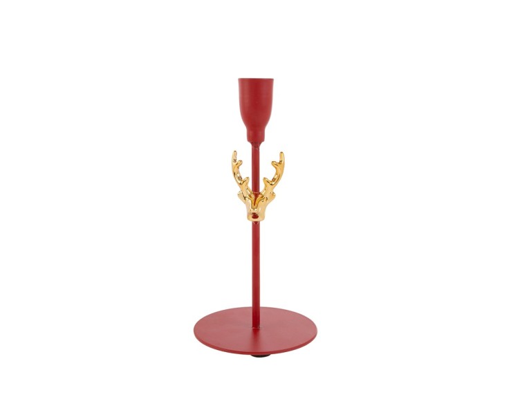 Portacandele moderno a stelo singolo in metallo rosso diametro 9 x h 19 cm – Decorazione Natalizia Le Stelle su Bomboniere Dolci Emozioni