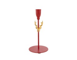 Portacandele moderno a stelo singolo in metallo rosso diametro 9 x h 19 cm – Decorazione Natalizia Le Stelle su Bomboniere Dolci Emozioni