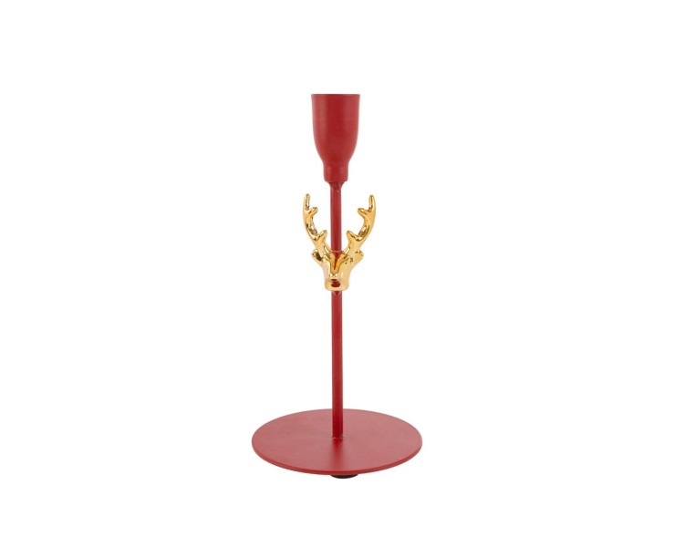 Portacandele moderno a stelo singolo in metallo rosso diametro 9 x h 19 cm – Decorazione Natalizia Le Stelle su Bomboniere Dolci Emozioni