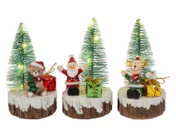 Albero di Natale in resina bianca con personaggi LED h 12,5 cm - 3 mod. assortiti – Decorazione Natalizia Le Stelle su Bomboniere Dolci Emozioni