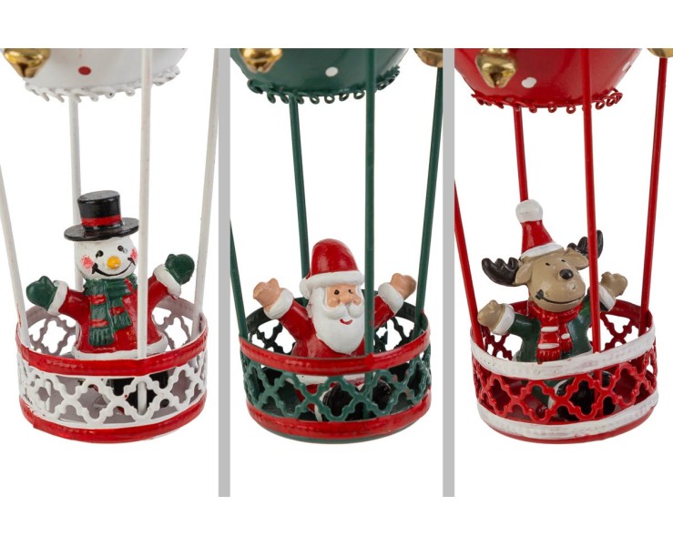 Mongolfiera in metallo assortita con personaggi per albero e casa - 3 mod. assortiti – Decorazione Natalizia Le Stelle su Bomboniere Dolci Emozioni