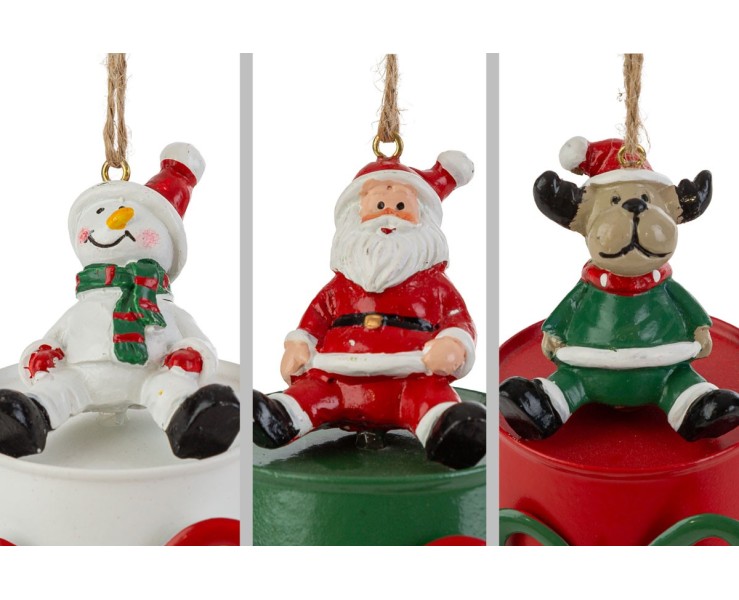 Appendino natalizio campana in metallo con personaggi per albero e casa - 3 mod. assortiti – Decorazione Natalizia Le Stelle su Bomboniere Dolci Emozioni