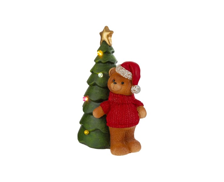Orsetto natalizio con albero LED decorazione luminosa in resina – Decorazione Natalizia Le Stelle su Bomboniere Dolci Emozioni