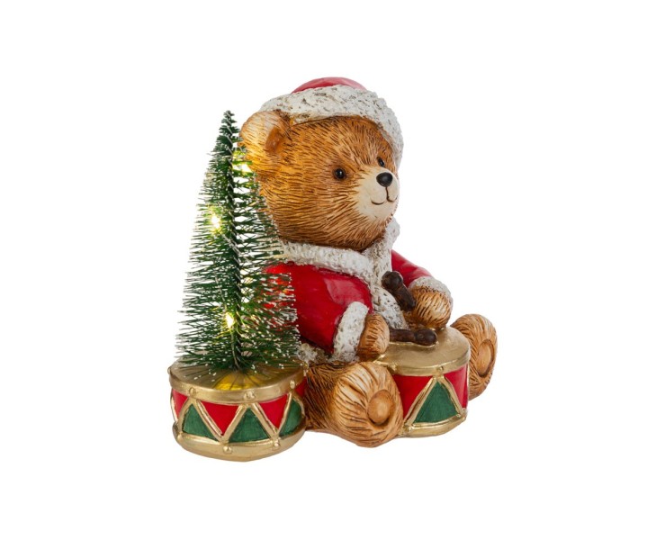 Orsetto con tamburo e albero LED decorazione in resina – Decorazione Natalizia Le Stelle su Bomboniere Dolci Emozioni