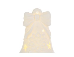 Appendino campana in porcellana bianca LED piccola – Decorazione Natalizia Le Stelle su Bomboniere Dolci Emozioni