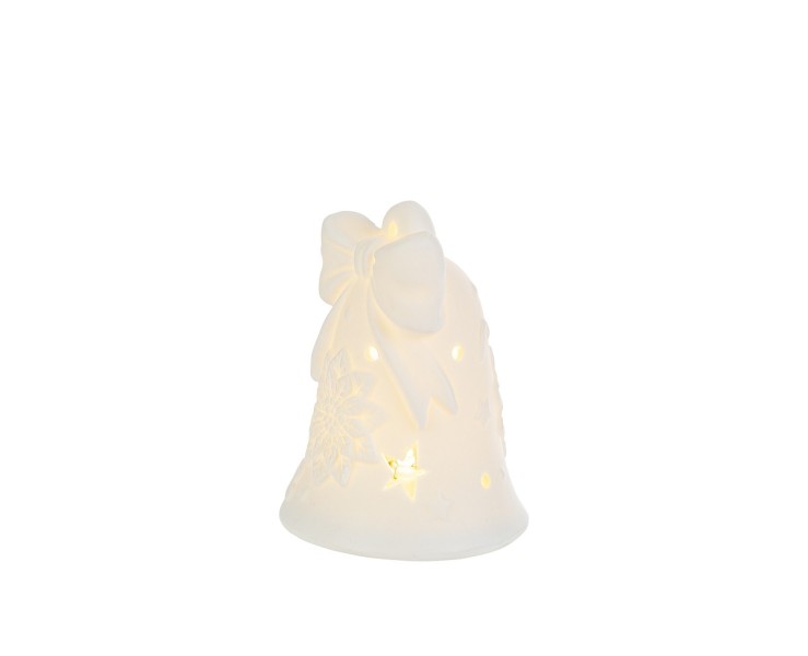 Appendino campana in porcellana bianca LED piccola – Decorazione Natalizia Le Stelle su Bomboniere Dolci Emozioni