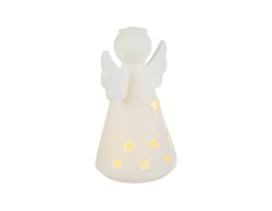 Angelo in porcellana bianca LED statuina natalizia traforata – Decorazione Natalizia Le Stelle su Bomboniere Dolci Emozioni
