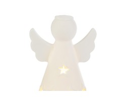 Angelo in porcellana bianca LED statuina natalizia traforata piccola con luci – Decorazione Natalizia Le Stelle su Bomboniere Dolci Emozioni