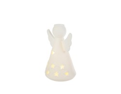 Angelo in porcellana bianca LED statuina natalizia traforata piccola con luci – Decorazione Natalizia Le Stelle su Bomboniere Dolci Emozioni