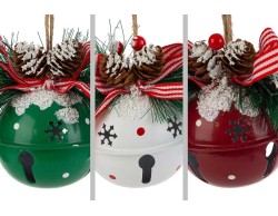 Appendino campanello metallo addobbo albero con pigne - 3 varianti assortite – Decorazione Natalizia Le Stelle su Bomboniere Dolci Emozioni