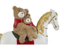 Cavalluccio a dondolo con orsetto in resina e luci LED statuina – Decorazione Natalizia Le Stelle su Bomboniere Dolci Emozioni