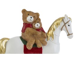 Cavalluccio a dondolo natalizio in resina con orsetti e pacchi regalo – Decorazione Natalizia Le Stelle su Bomboniere Dolci Emozioni