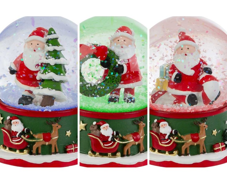 Ampolla Babbo Natale in resina con luci LED e neve - 3assortiti  – Decorazione Natalizia Le Stelle su Bomboniere Dolci Emozioni