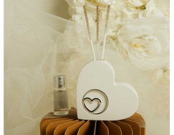 Bomboniera Matrimonio Claraluna 2026 Diffusore Claraluna Cuore Bianco con Applicazione Silver