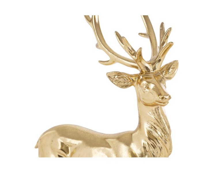 Renna natalizia in resina oro lucido scultura decorativa 38 cm – Decorazione Natalizia Le Stelle su Bomboniere Dolci Emozioni