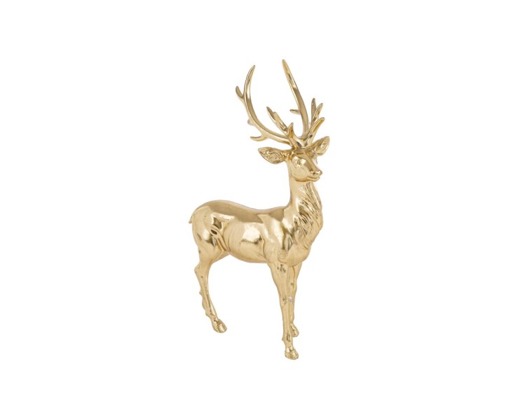 Renna natalizia in resina oro lucido scultura decorativa 38 cm – Decorazione Natalizia Le Stelle su Bomboniere Dolci Emozioni