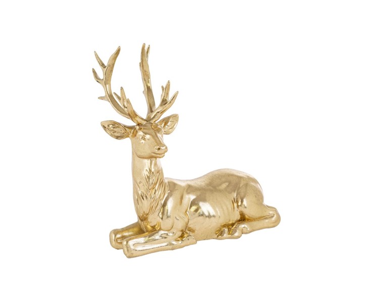 Renna natalizia in resina oro lucido scultura decorativa 22 cm – Decorazione Natalizia Le Stelle su Bomboniere Dolci Emozioni