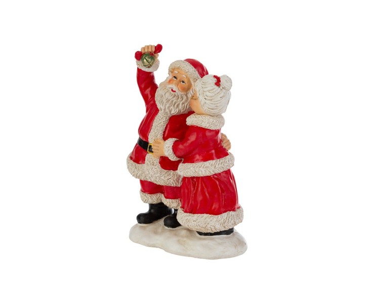 Babbo e Mamma Natale in resina con vischio per casa e regalo h. 20 cm – Decorazione Natalizia Le Stelle su Bomboniere Dolci Emozioni