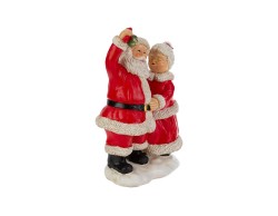Babbo e Mamma Natale in resina con vischio per casa e regalo h. 20 cm – Decorazione Natalizia Le Stelle su Bomboniere Dolci Emozioni