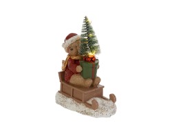 Orsetto natalizio in resina su slitta con albero e luci LED h14– Decorazione Natalizia Le Stelle su Bomboniere Dolci Emozioni