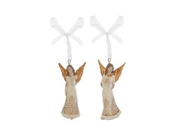 Appendino angelo in resina panna e oro per albero e regalo h. 9 cm assortito 2 modelli – Decorazione Natalizia Le Stelle su Bomboniere Dolci Emozioni