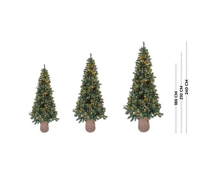 Albero di Natale artificiale con 280 luci LED integrate 848 rami h. 210 cm da interno – Decorazione Natalizia Le Stel su Bomboniere Dolci Emozioni