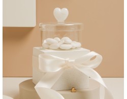 Bomboniera Matrimonio Claraluna Scatolina in Vetro con Cuore Bianco
