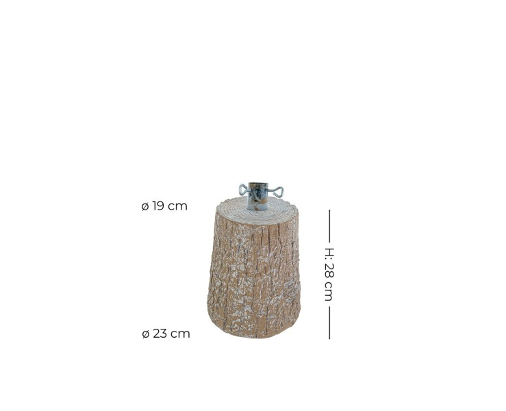 Tronco copribase per albero di Natale rustico chiaro 19x23xh. 28 cm con foro 38 mm – Decorazione Natalizia Le Stelle su Bomboniere Dolci Emozioni