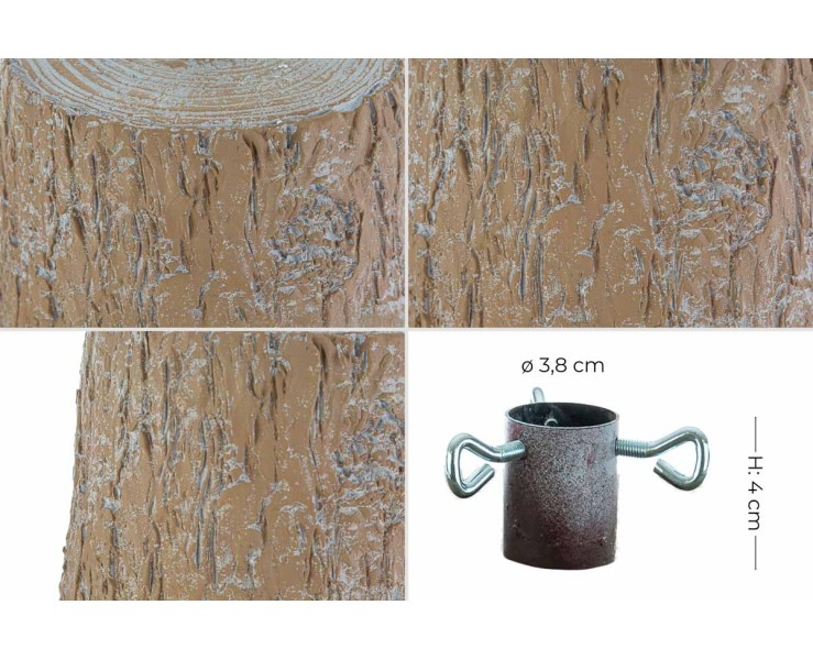 Tronco copribase per albero di Natale rustico chiaro 19x23xh. 28 cm con foro 38 mm – Decorazione Natalizia Le Stelle su Bomboniere Dolci Emozioni