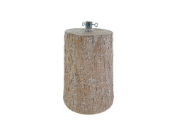 Base per albero di Natale artificiale a forma di grande tronco di legno chiaro in poliestere con foro metallico da 38 mm