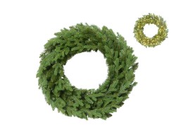 Ghirlanda natalizia fuori porta circolare in PE e PVC verde folta con 200 luci micro LED
