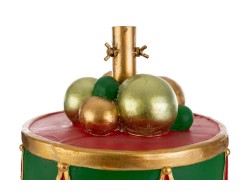 Base per albero di Natale a forma di tamburo in resina rosso verde e oro– Decorazione Natalizia Le Stelle su Bomboniere Dolci Emozioni