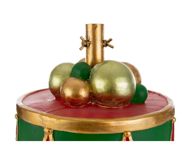 Base per albero di Natale a forma di tamburo in resina rosso verde e oro– Decorazione Natalizia Le Stelle su Bomboniere Dolci Emozioni