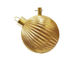 Base per albero di Natale a forma di grande palla di Natale oro in resina con lavorazione a onde