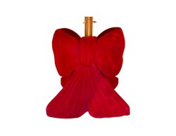 Base per albero di Natale a forma di grande fiocco floccato bordeaux in magnesio