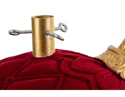 Base per albero di Natale a forma di palla di Natale in velluto bordeaux e oro – Decorazione Natalizia Le Stelle su Bomboniere Dolci Emozioni
