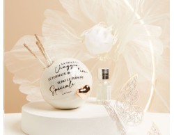 Bomboniera Matrimonio Claraluna Diffusore Mondo con Cuore Oro Rosa