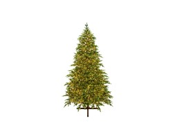 Albero di Natale artificiale modello Cortina alto 210 cm 100% Full PE con aghi 3D realistici e 2650 luci micro LED