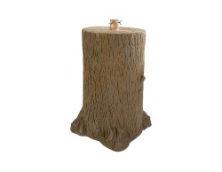 Base per albero di Natale a forma di tronco in resina marrone effetto legno naturale