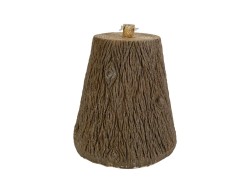 Base per albero di Natale a forma di tronco di cono in resina marrone effetto legno