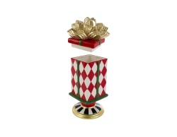 Scatola natalizia Red Royal in ceramica con coperchio e fiocco oro 15x14xh.35 cm – Decorazione Natalizia Le Stelle su Bomboniere Dolci Emozioni