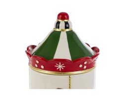 Scatola Carosello in ceramica con cavallucci e coperchio a tendone 17x17xh.27,5 cm – Decorazione Natalizia Le Stelle su Bomboniere Dolci Emozioni