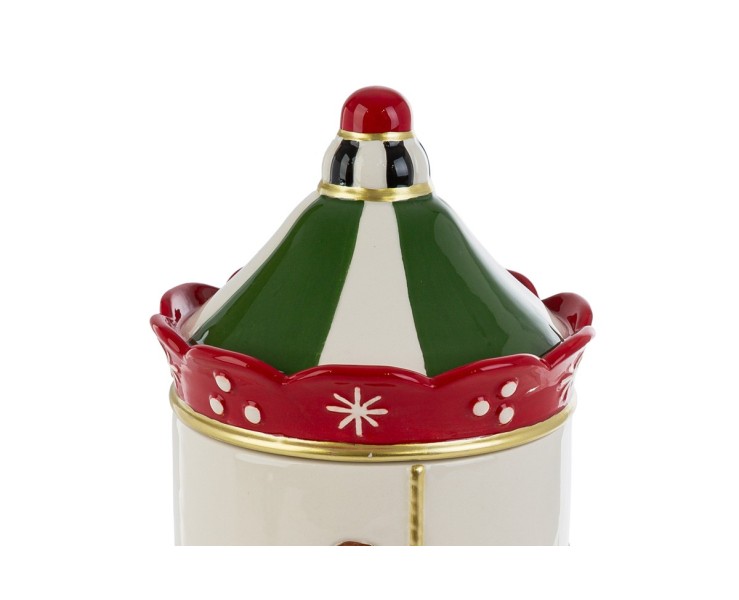 Scatola Carosello in ceramica con cavallucci e coperchio a tendone 17x17xh.27,5 cm – Decorazione Natalizia Le Stelle su Bomboniere Dolci Emozioni